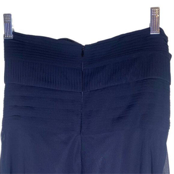 White House Black Market Strapless Black Lined Dress w/Ruched Bodice Size 4 - Picture 8 of 9